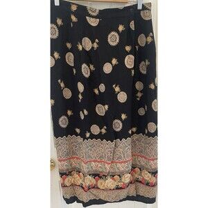 Vintage Bentley Rayon Maxi Floral Skirt Womens Size 14 Made In The USA